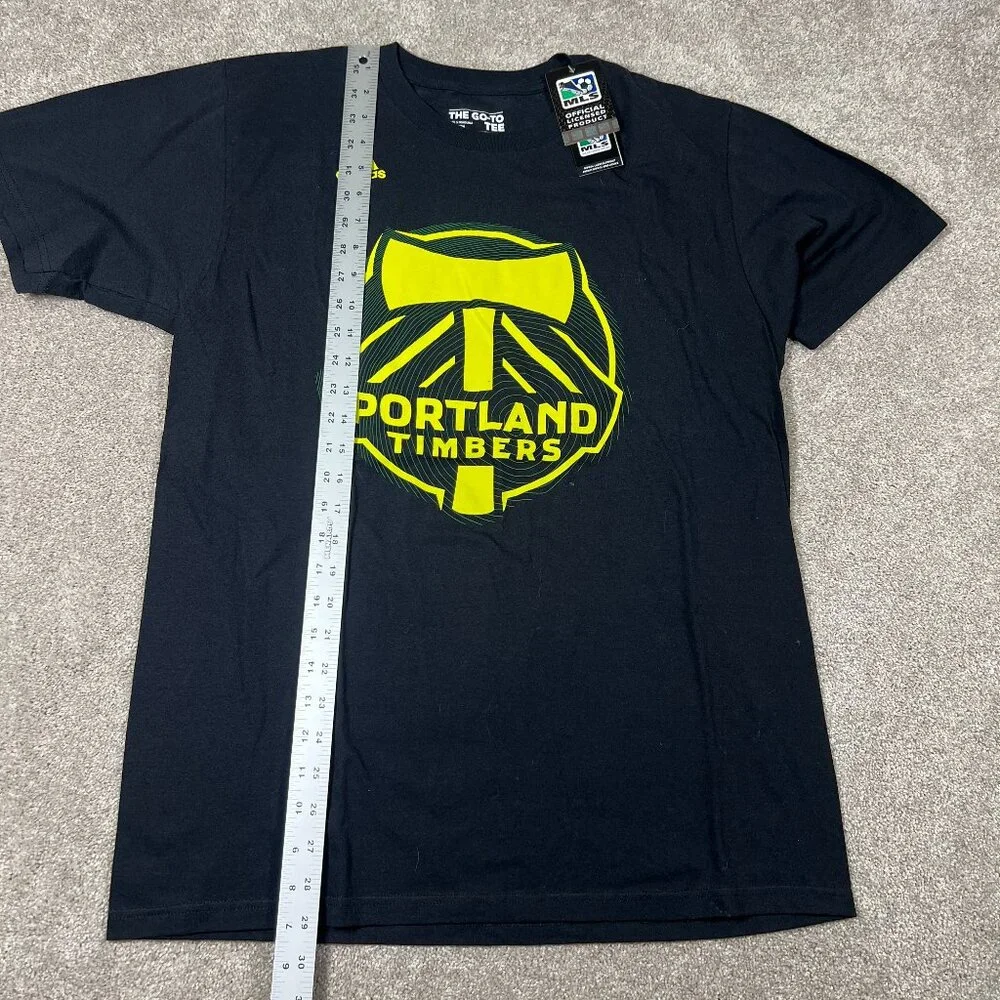 Adidas Mens L Black Portland Timbers MLS The Go To Tee Short Sleeve‎ T-Shirt NWT